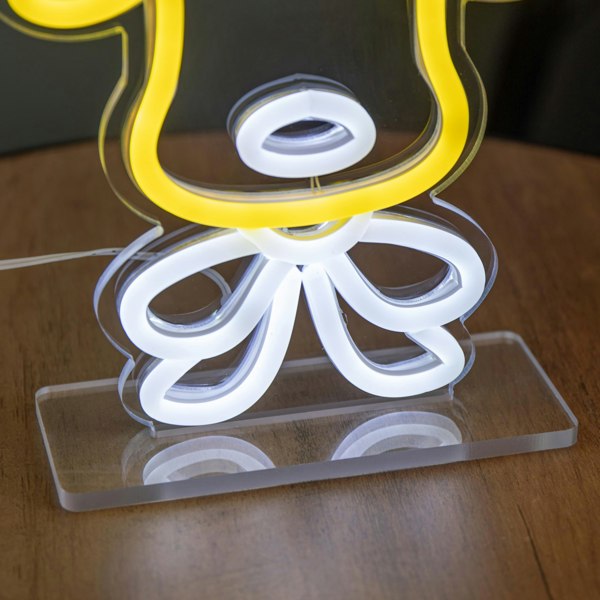 Samuel Alexander 25cm Light up Christmas Reindeer Face Table Top Neon Sign