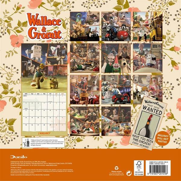 Wallace & Gromit Calendar 2027, Wall Calendars, Month To View, Entertainment, Gift