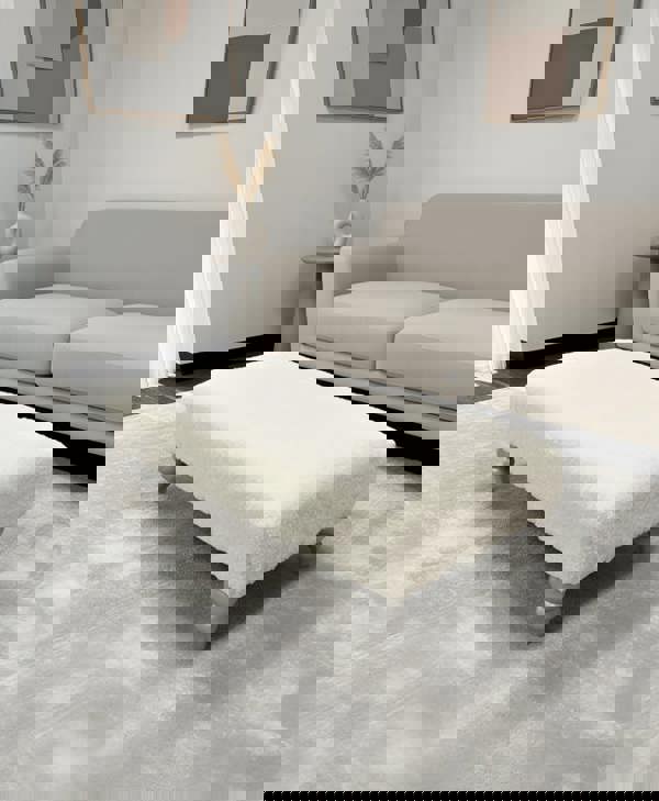 Premium Luxury Footstool with Cozy fur| off white Creamy Footstool Bench - ISTOOLS