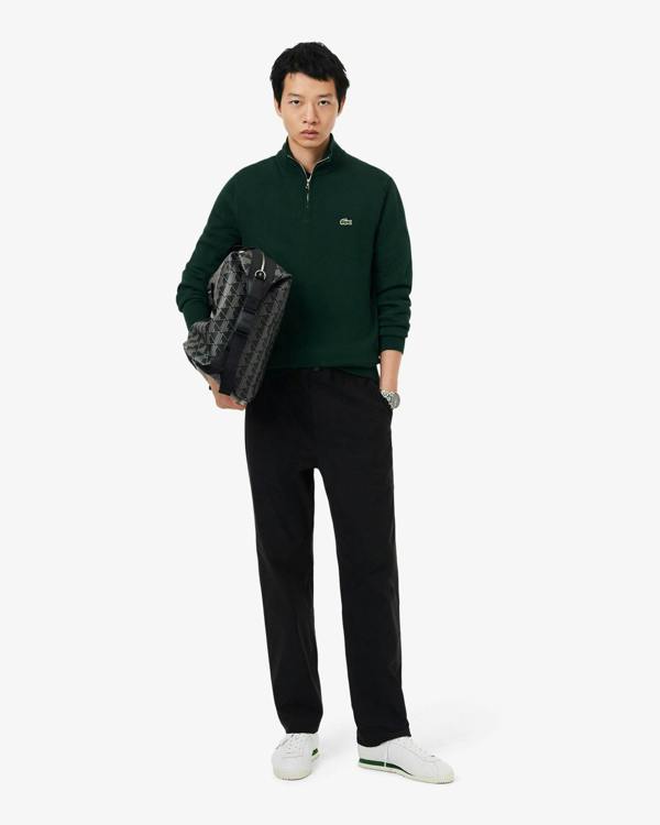 Lacoste Half Zip Logo Mens Sweatshirt - Sinople YZP | CHO | Designer Mens Half Zip Sweatshirts