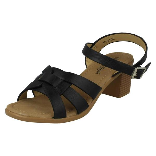 Savannah Ladies Savannah Buckle Fastening Heeled Summer Sandals F12102