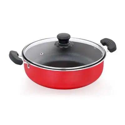 SOWBAGHYA NS IB Kadai with Glass Lid(24cm dia with 3.2mm thickness)