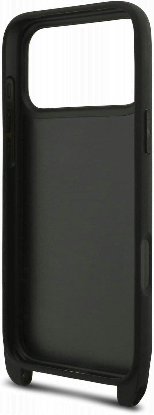 Karl Lagerfeld Saffiano Karl & Choupette Metal Pin Crossbody Strap Case for iPhone 17/18 Pro 6.3" Black - KLHCP18LSAKCPBK
