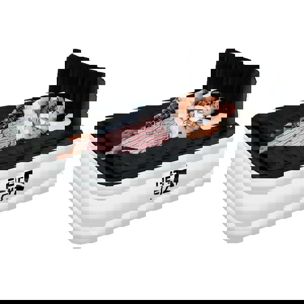 Get Fit Blow Up Air Bed With Built In Electric Pump - Headboard & Free Inflatable Pillow - King