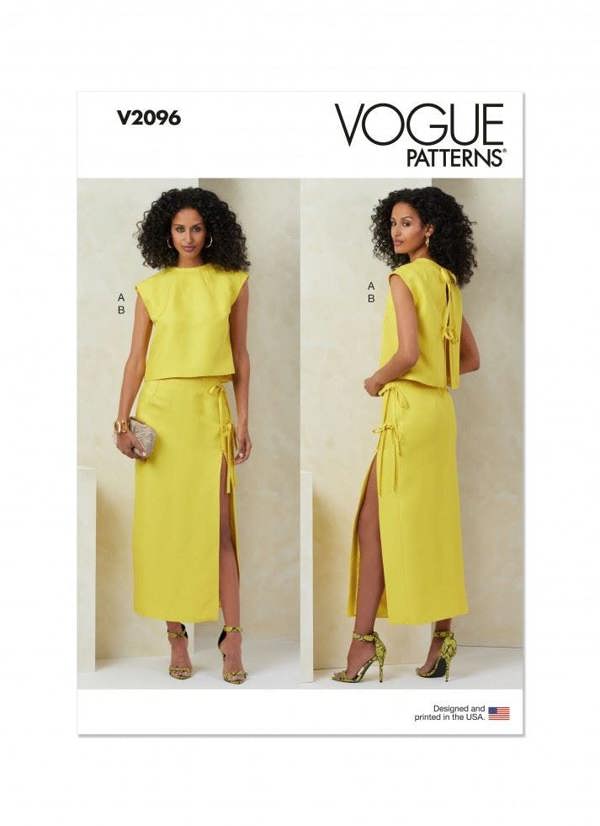 Vogue Sewing Pattern 2096, Tops, Skirts for Women, Y5 (18-20-22-24-26) - Intermediate