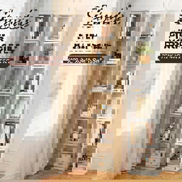 Levede Bookshelf 6 Tier Bookcase Shelves Tall Narrow Storage Display Shelving