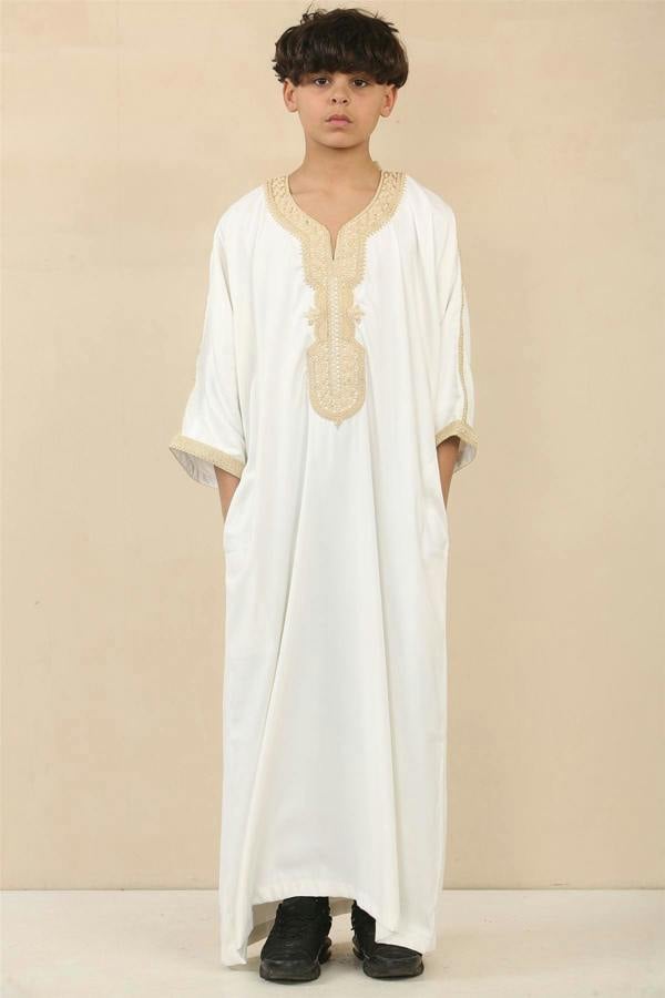 Infinity Leather Kid's Boys Moroccan Thobe Jubba Robe Eid Djellaba Gandoura