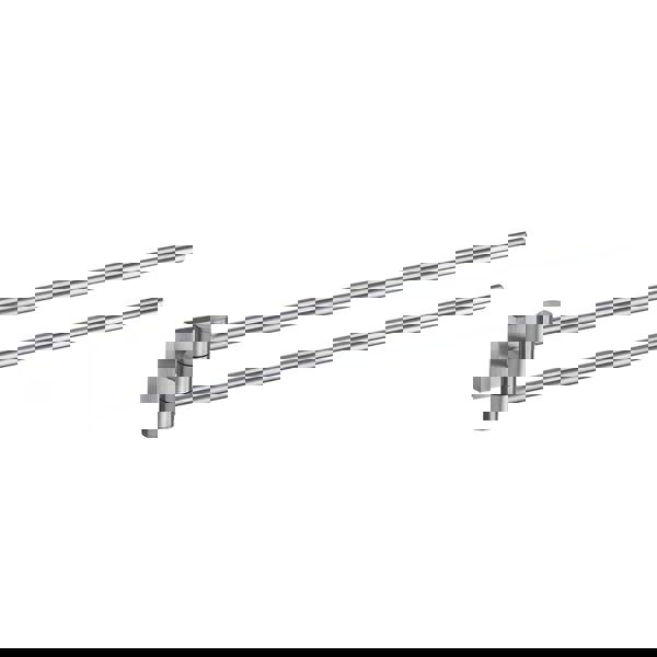 Brushed chrome swing arm double towel rail