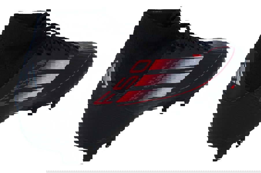 Adidas F50 League Mid Fg/Mg Mens Football Boots  JI0435 - Black Iron Metallic Red - Photo 2