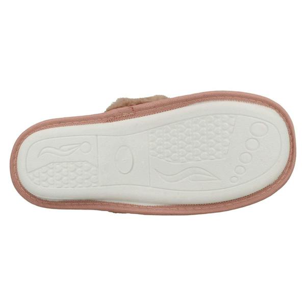 Spot On Ladies Spot On Faux Fur Cuff Mule Slippers X2113