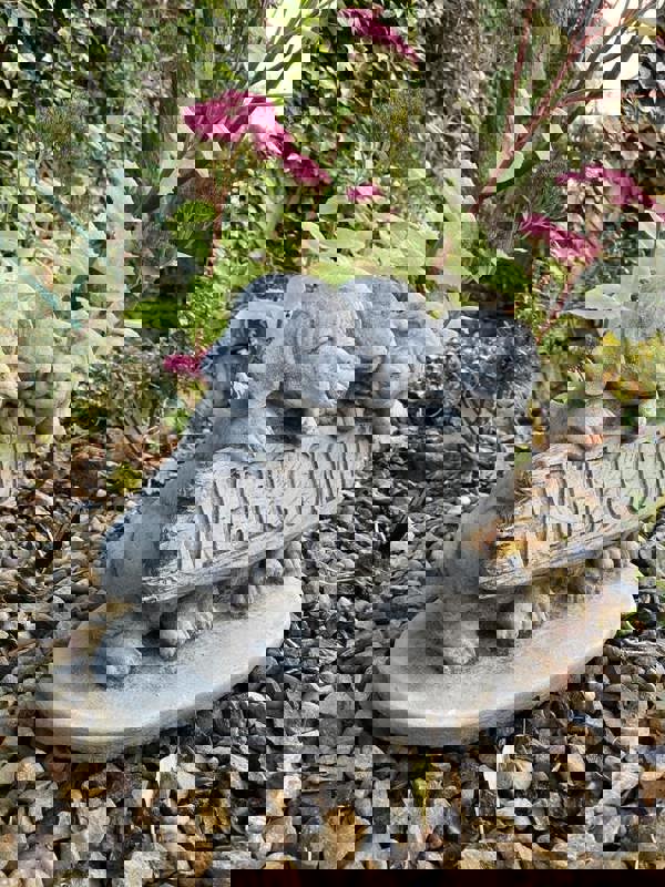 Welcome Dogs Stone Cast Garden Ornament