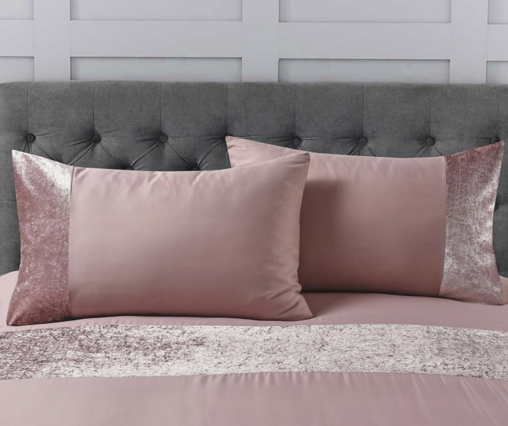Intimates Crushed Velvet Duvet Cover & Pillowcase Set - Luxury Bedding with Button Enclosure for Modern Bedroom Decor