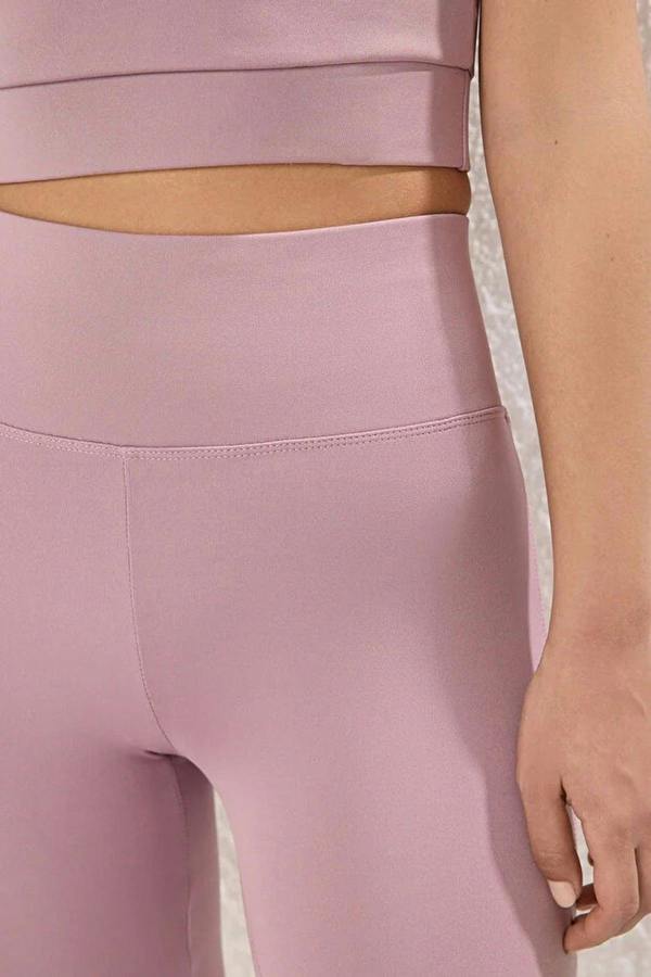 WOVCOR Extra-Compensating Knit Sports Leggings with Wide Waist Elastic