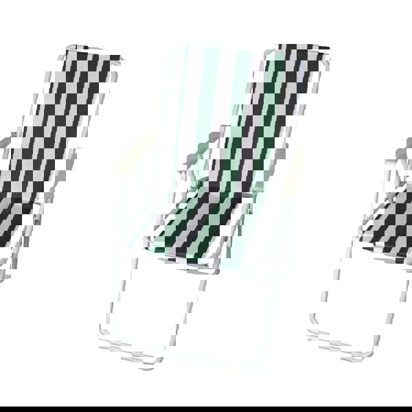 Samuel Alexander Green & White Striped Lightweight Folding Camping / Picnic / Garden Chair