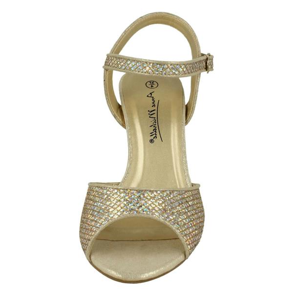 Anne Michelle Ladies Anne Michelle Glitter Peep Toe Heels F10467