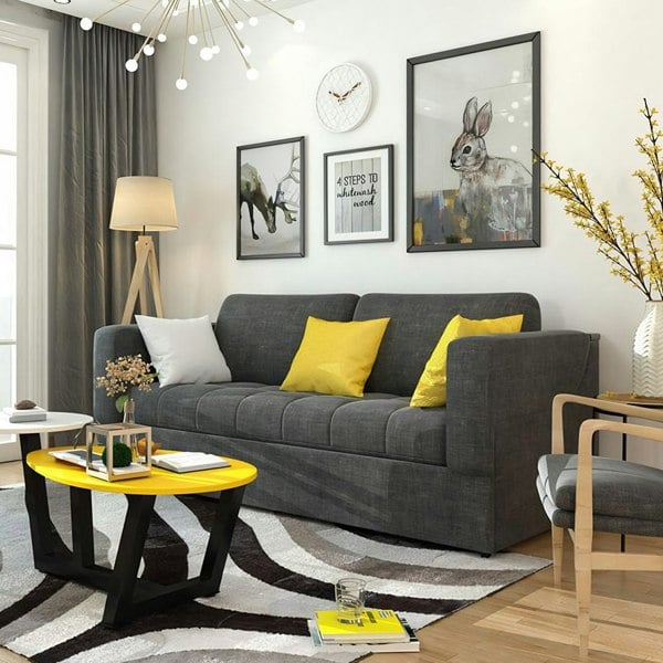 Pérez Two Seater Sofa Bed, Bunk Bed, Linen-Weilai Concept-Weilai Concept