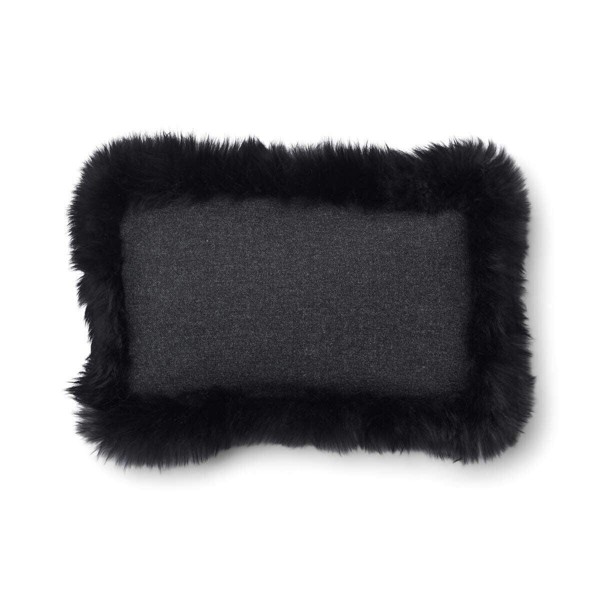Natures Collection Wool Cushion | Long Wool Trim  | 52x52 cm