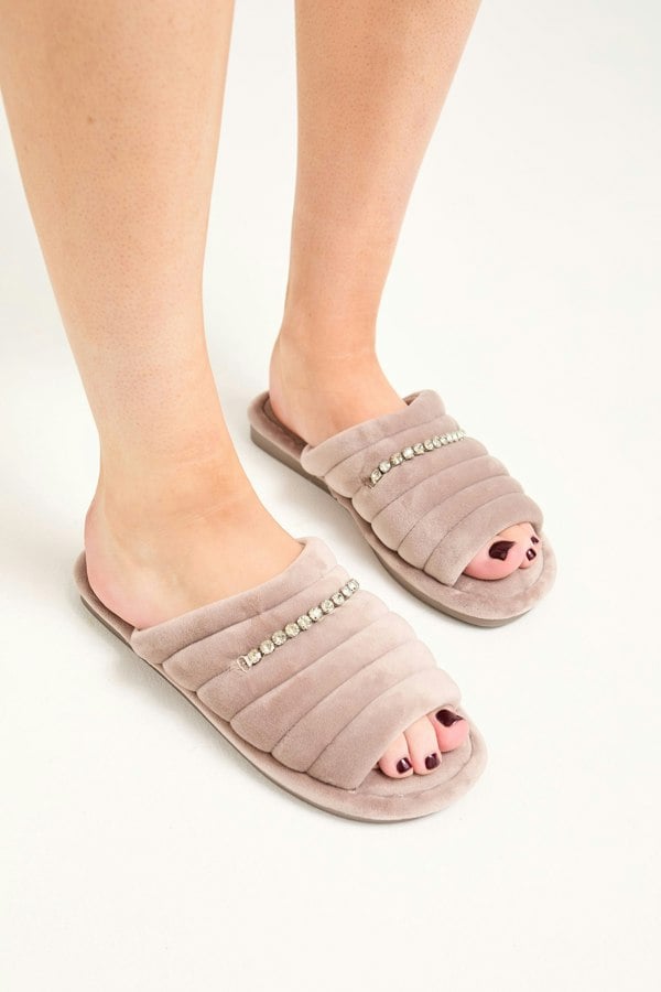 Frankie Slippers in Mink - Slippers