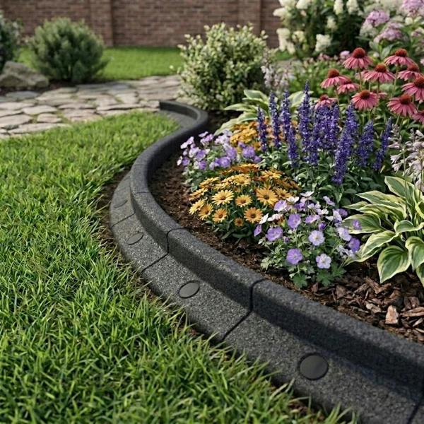 Flexible Lawn Edging 4.8m With Mallet - Black