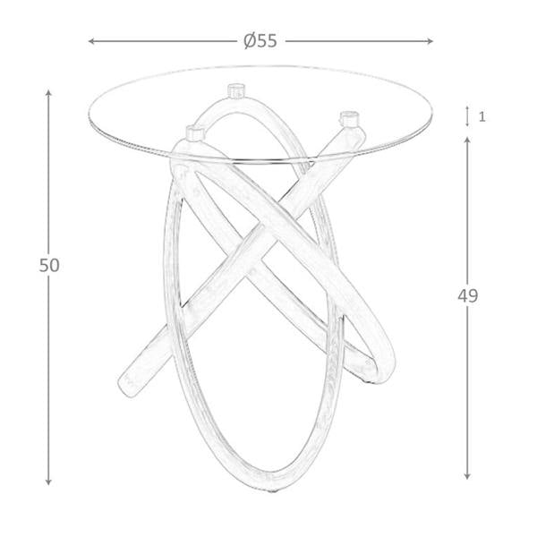 Angel Cerdá Round corner table in tempered glass and walnut 2126