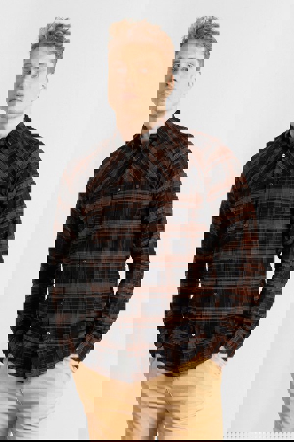 ENORSIA Mens Front Yoke LS Oxford Shirt