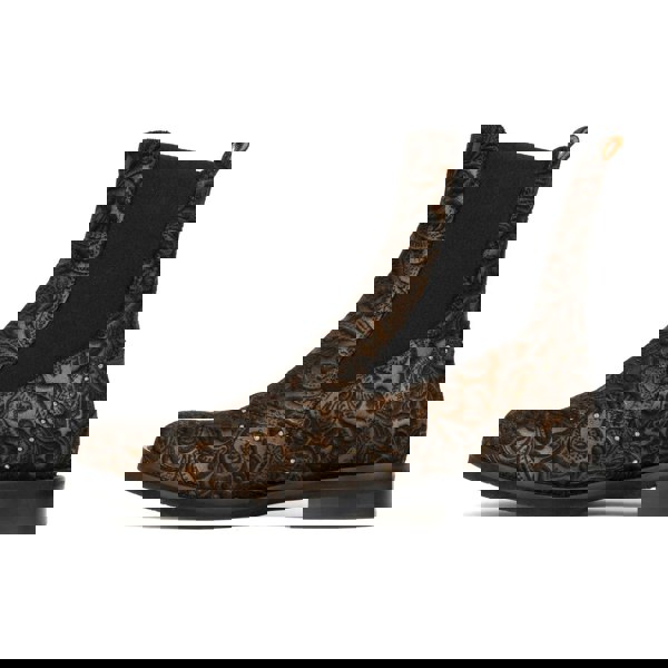 Embassy London Catherine - Floral Emboss - Women's nubuck leather higher chelsea boot with broguing