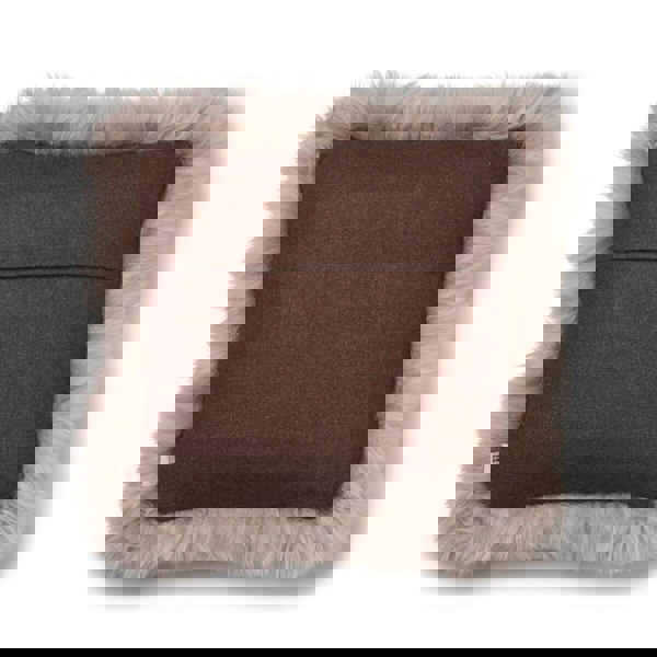 Wool Cushion | LW trim  | 52x52 cm Brown/Dove