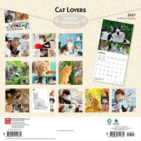 Cat Lovers Calendar 2027, Wall Calendars, Month To View, Cats, Gift