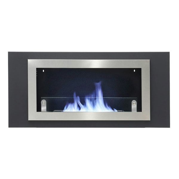 45'' W Silver Ventless Built in Recessed Wall Mount Bio Ethanol Fireplace Fireplaces Living and Home