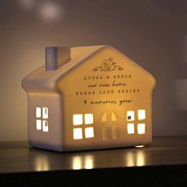 Personalised Memento Company Personalised Floral LED House