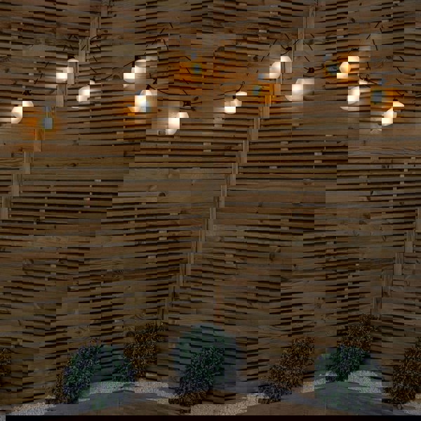 Samuel Alexander 4.5m Set of 10 Frosted Ball Style Cap String Lights with Filament in Warm White