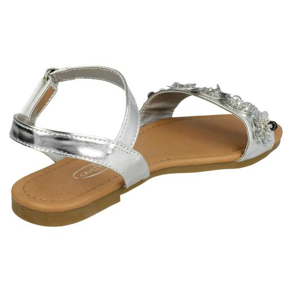 Spot On Girls Spot On Sequin Flower Trim Sandals H0270