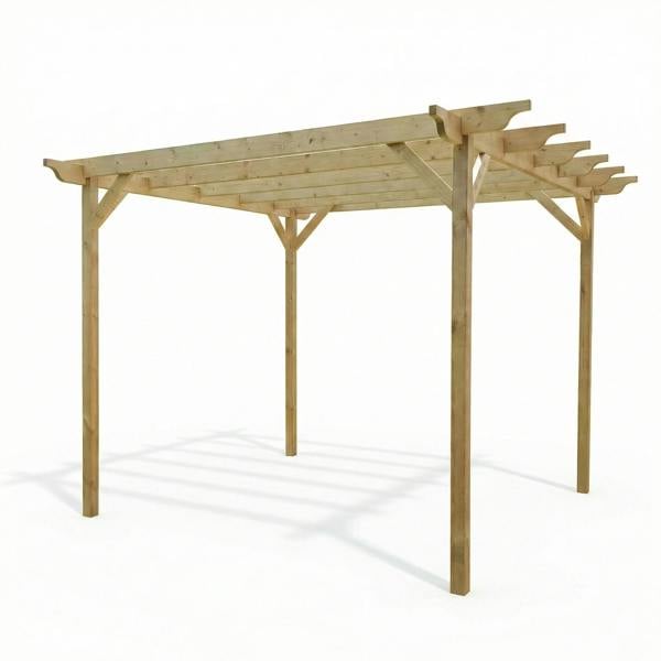 Arbor Garden Solutions Sculpted Wooden Garden Pergola Kit