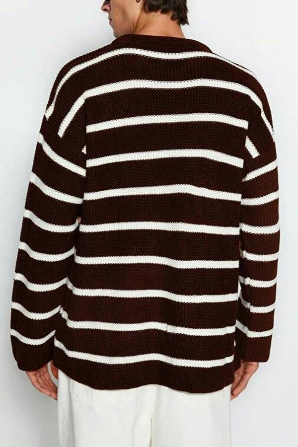 WOVCOR Crew Neck Striped Men's Sweater