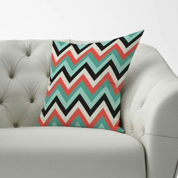 Warren Reed Geometric Colored Chevron Pattern Cushions