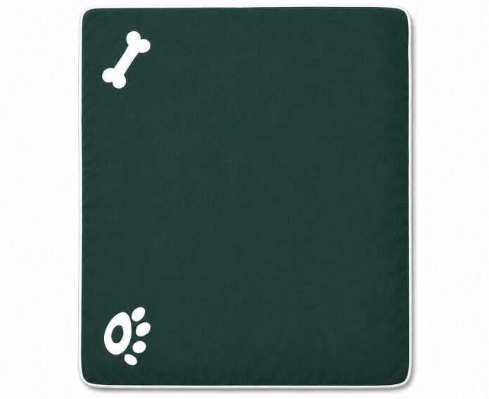 Night Zone Bone & Paw Print Pet Bed – Washable Dog & Cat Cushion with Removable Zip Cover - Green