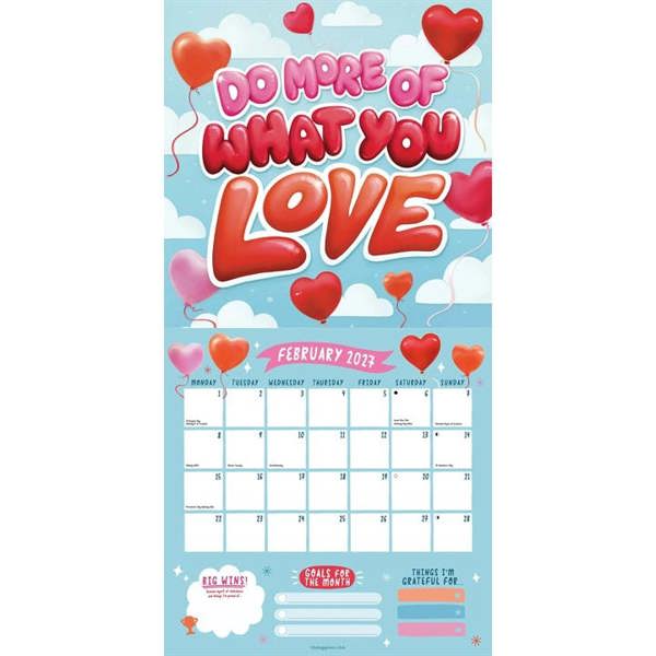 The Happiness Club, Happy Days Calendar 2027, Wall Calendars, Month To View, Lifestyle, Gift