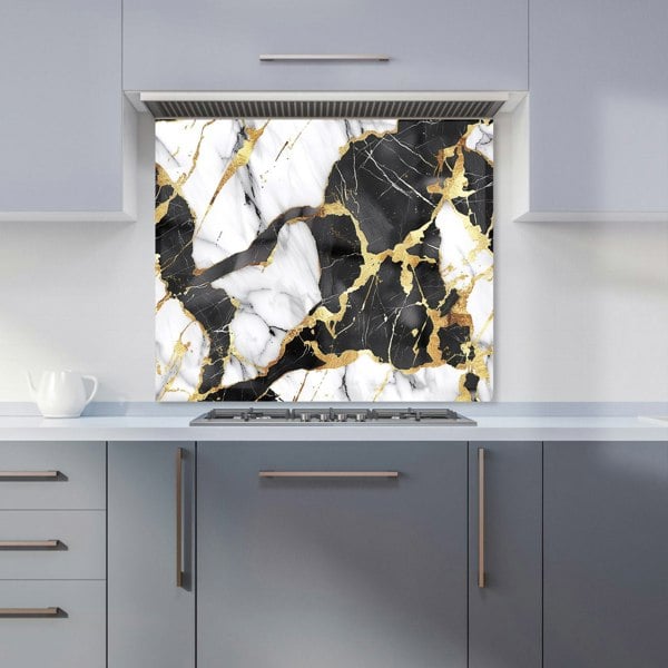 Warren Reed - Designer Gold And Black Marble Effect Kitchen Splashback