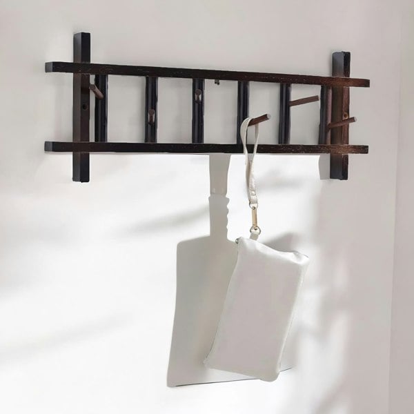 Rafaelo Mobilia Bamboo Wall Mounted Coat Hooks Rack