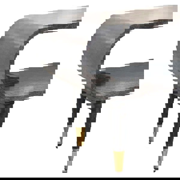 Artisan Furniture Solid Wood Curved Edge Media with Brass Accents