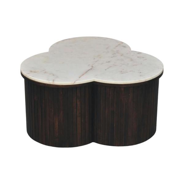 Artisan Furniture Solid Wood Verona Marble Coffee Table, Black with Marble