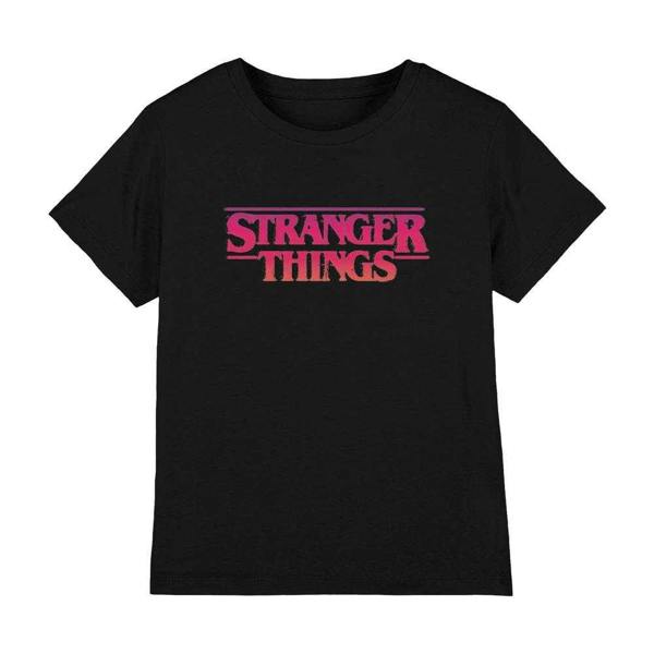 Stranger Things Childrens/Kids Sunset Logo T-Shirt - Black - 