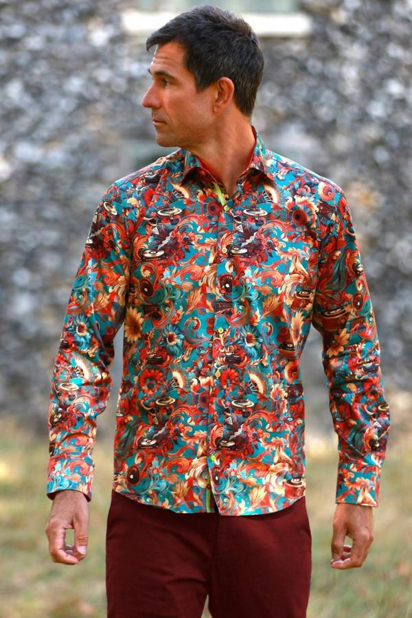 PSYCHEDELIC SYMPHONY PRINT SHIRT – Premium Men's Patterned Shirt by Claudio Lugli | Bold Design, Tailored Fit, Best Printed Shirts