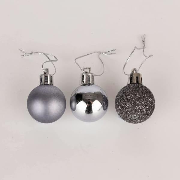 30mm Dark Grey Shatterproof Christmas Baubles in 12 or 24 Pack Sizes image 9
