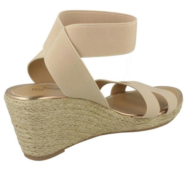Savannah Ladies Savannah Elastic Ankle Strap Wedges