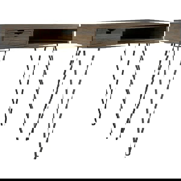 Dorel Home Concord desk with storage in walnut