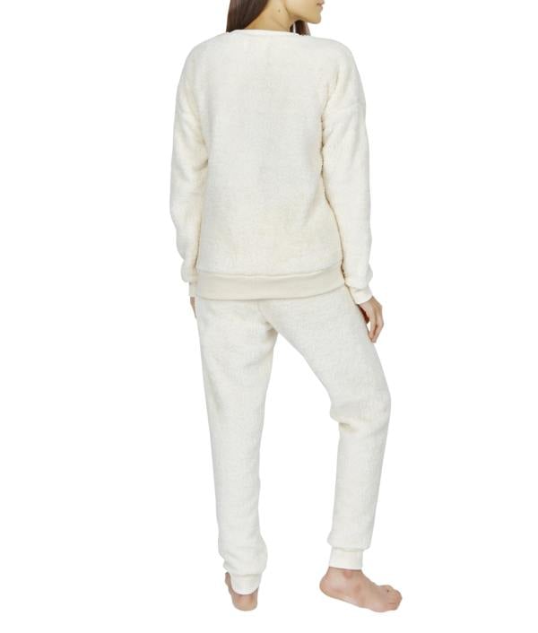 Smart Living Ladies Fleece Hoodie & Jogger Set - Cream