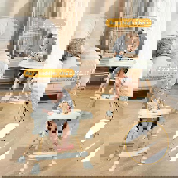 Dekko Adjustable 6-In-1 Baby Highchair Infant Feeding Seat Toddler Table Chair