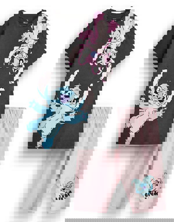 Disney Girls Multicoloured Stitch Character T-Shirt and Shorts Set