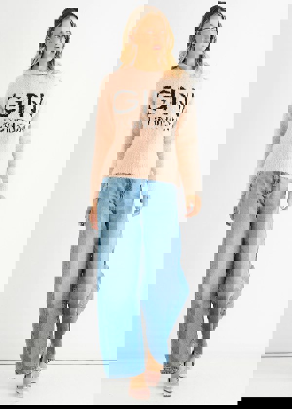 Gini London Pink Gini Logo Cozy Knit Jumper